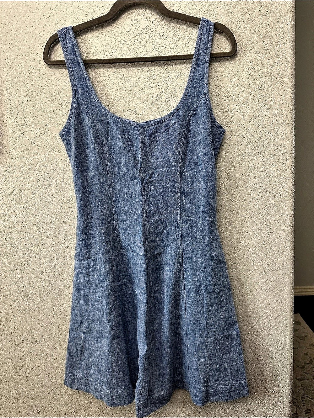 Universal Thread Linen Blend Chambray Sleeveless A-Line Mini Dress Mini Dress